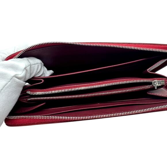 CELINE Paris Genuine Leather Zippy Wallet Red EUC w/ box, dust bag, tags, certs - Picture 10 of 15